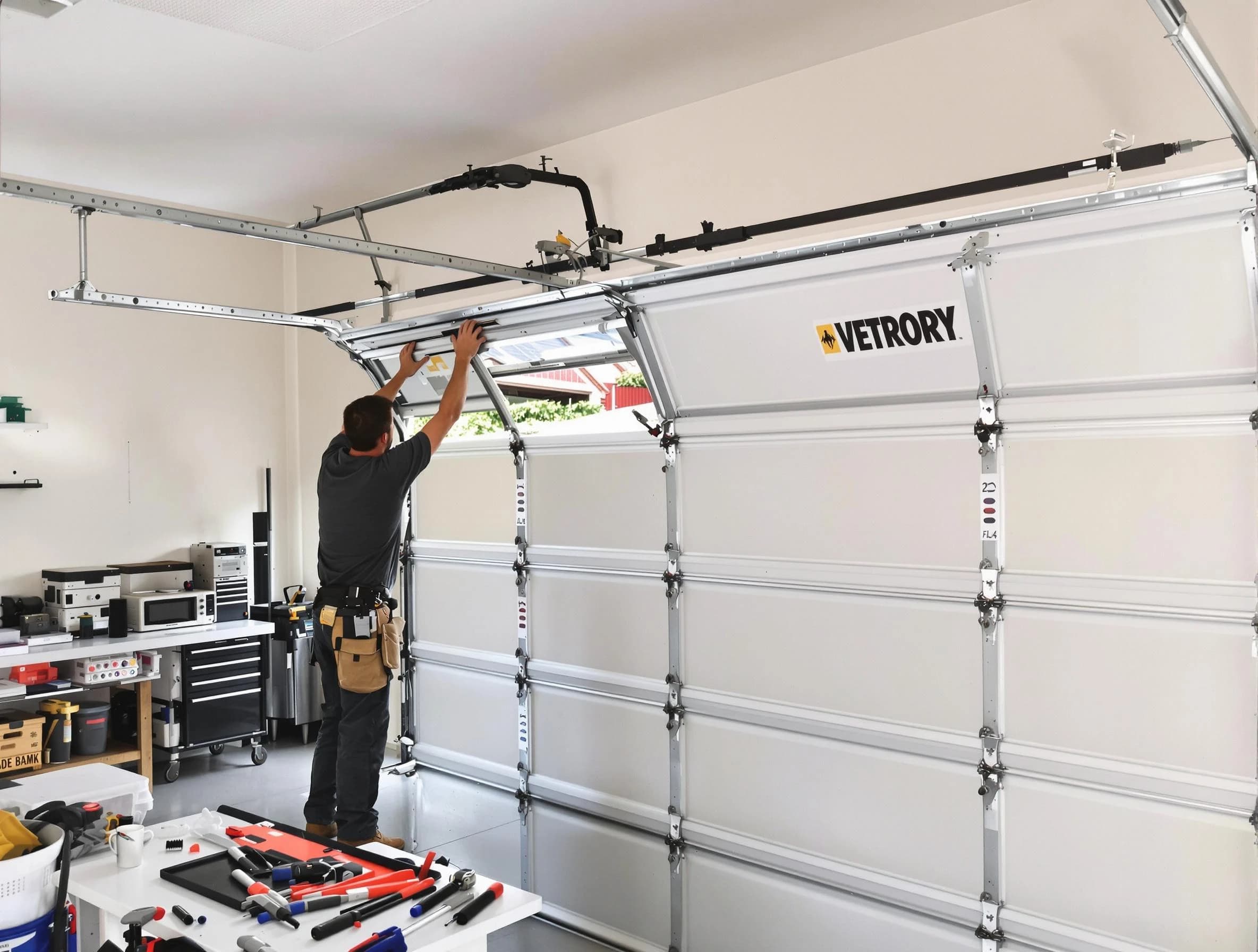 Berthoud Garage Door Repair technician performing section replacement in Berthoud